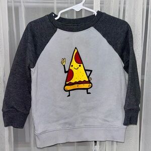 Kids Gray & Charcoal Pizza Graphic Raglan Sweatshirt